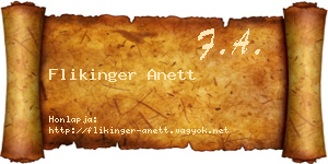 Flikinger Anett névjegykártya